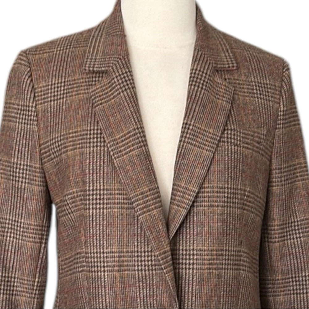 JACK WILLS Fox Brothers Lambswool Glen Plaid‎ Blazer British Tailored Jacket 6 - Picture 3 of 16